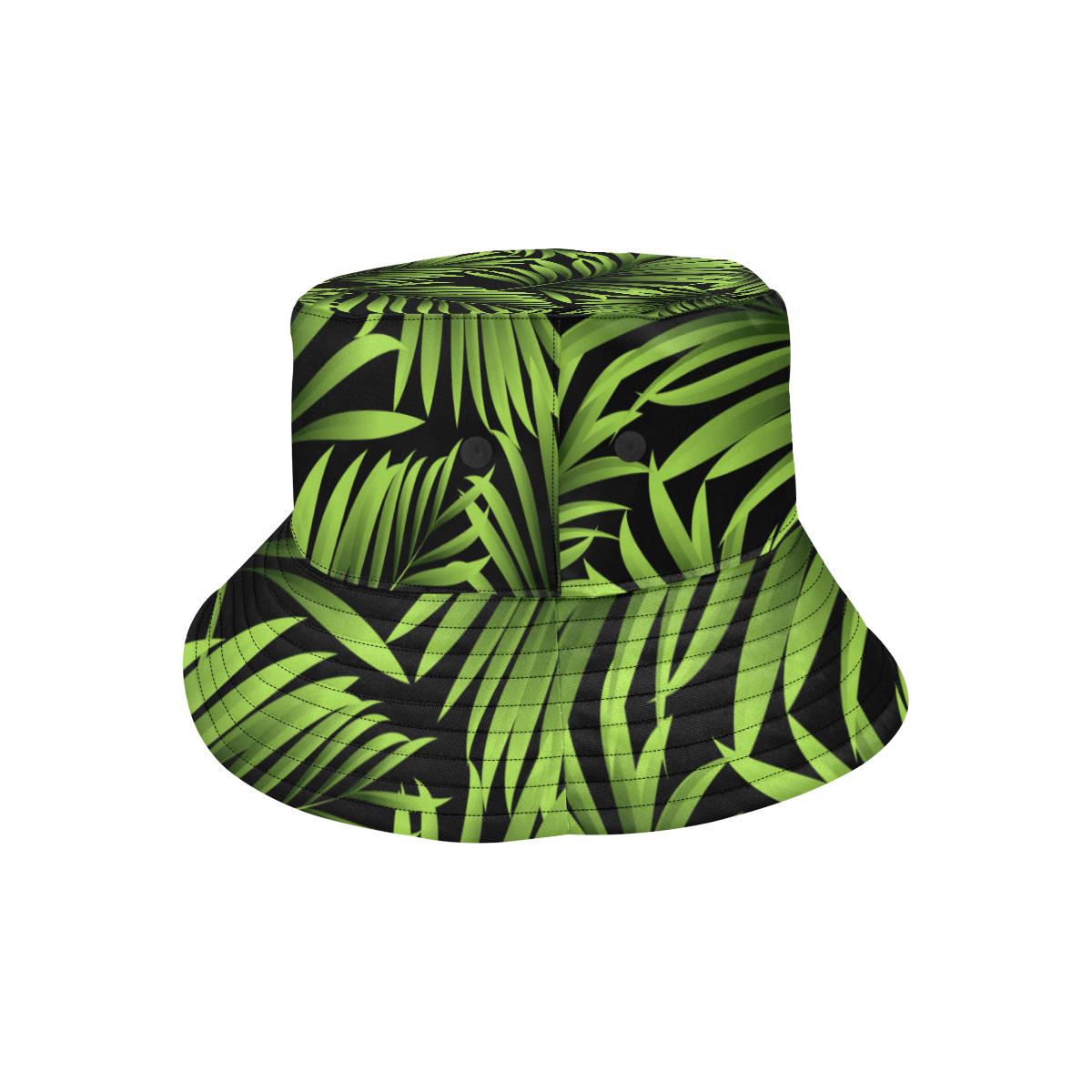 Green Neon Tropical Palm Leaves Unisex Bucket Hat