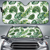 Green Pattern Tropical Palm Leaves Car Sun Shade For Windshield