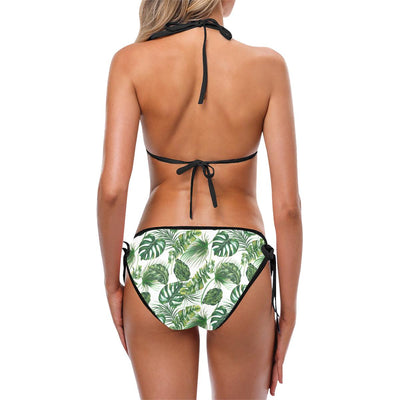 Green Pattern Tropical Palm Leaves Custom Bikini Swimsuit (Model S01)-JTAMIGO.COM