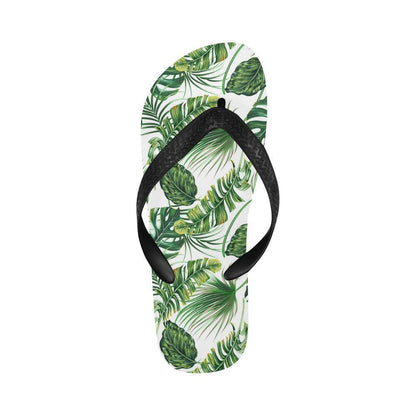 Green Pattern Tropical Palm Leaves Flip Flops-JTAMIGO.COM