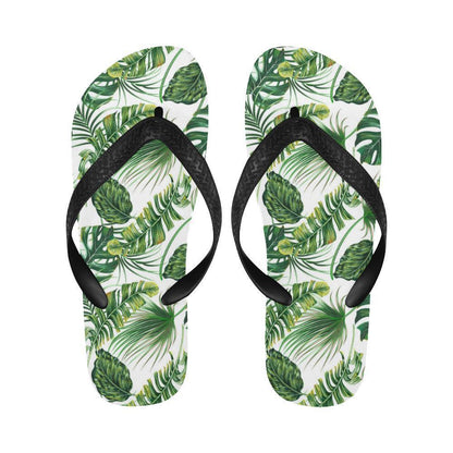 Green Pattern Tropical Palm Leaves Flip Flops-JTAMIGO.COM