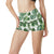 Green Pattern Tropical Palm Leaves High Waisted Spandex Shorts-JTAMIGO.COM