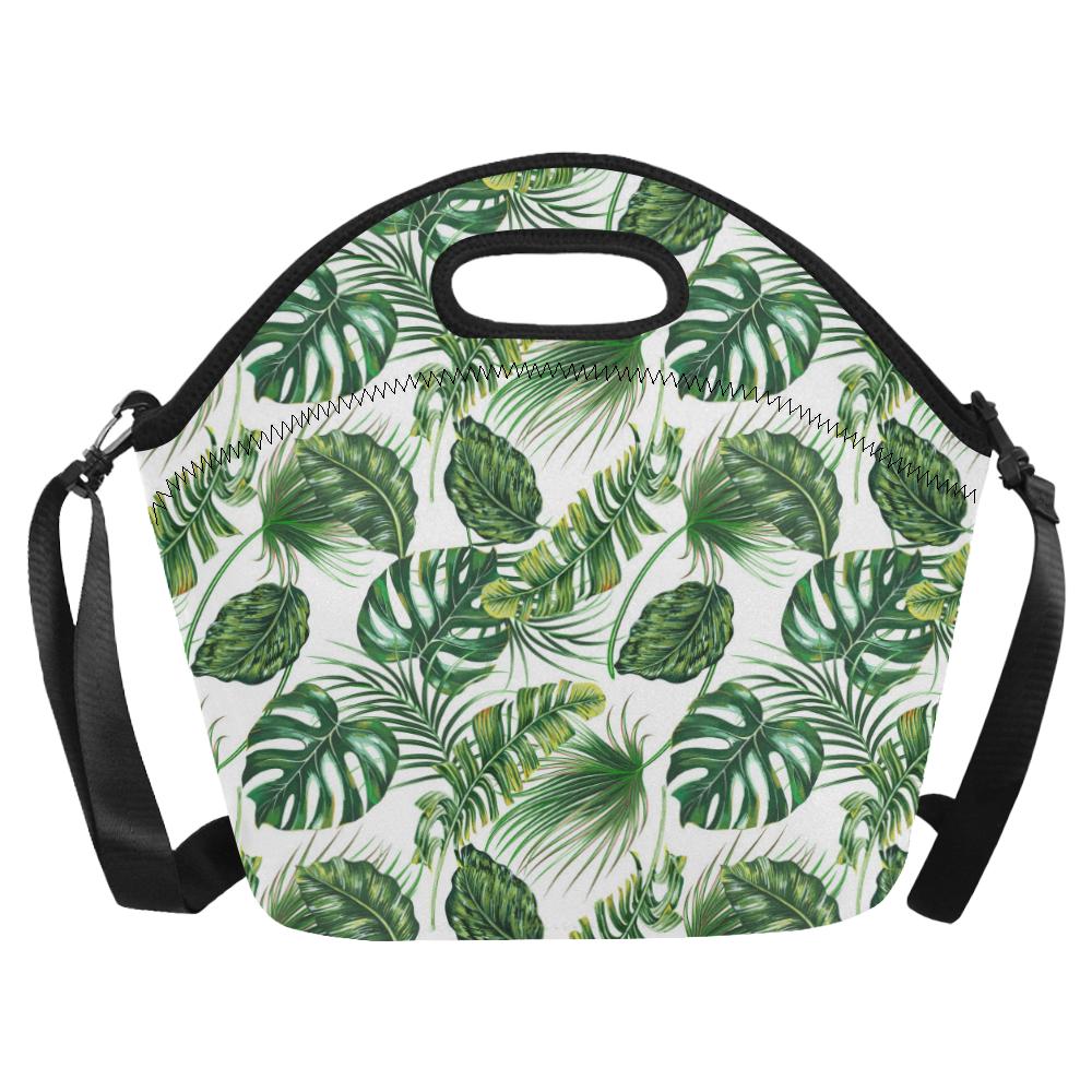 Green Pattern Tropical Palm Leaves Neoprene Lunch Bag (Model 1669)(Large)-JTAMIGO.COM