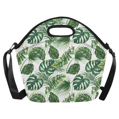 Green Pattern Tropical Palm Leaves Neoprene Lunch Bag (Model 1669)(Large)-JTAMIGO.COM