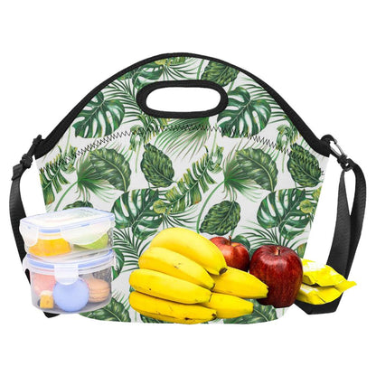 Green Pattern Tropical Palm Leaves Neoprene Lunch Bag (Model 1669)(Large)-JTAMIGO.COM