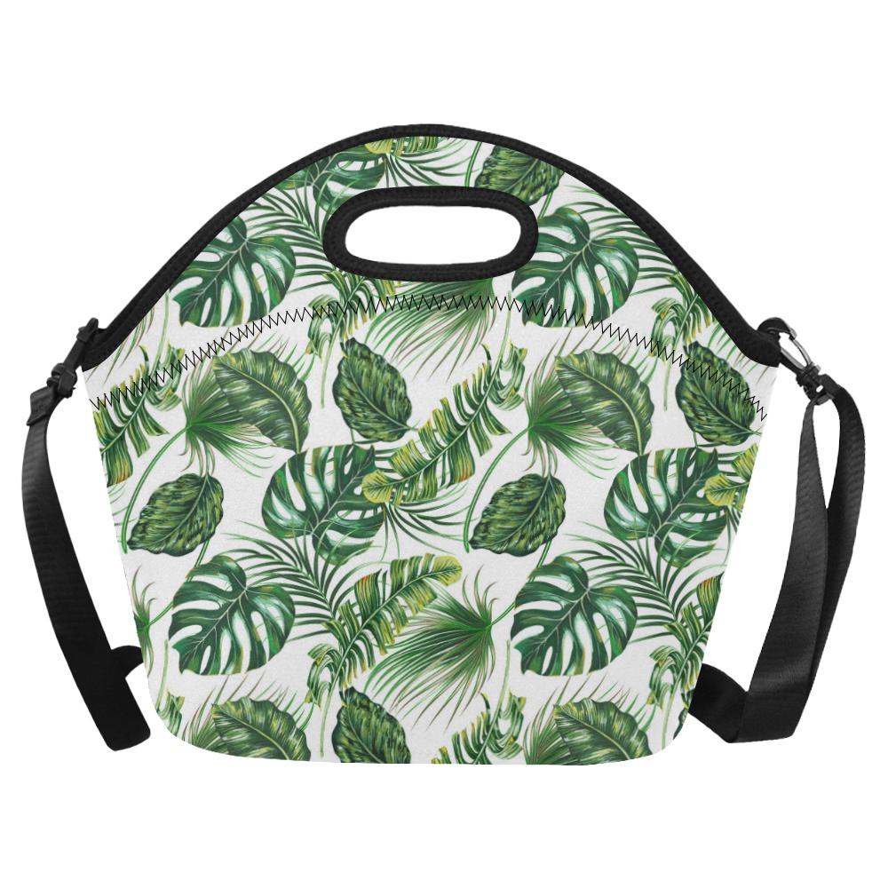 Green Pattern Tropical Palm Leaves Neoprene Lunch Bag (Model 1669)(Large)-JTAMIGO.COM
