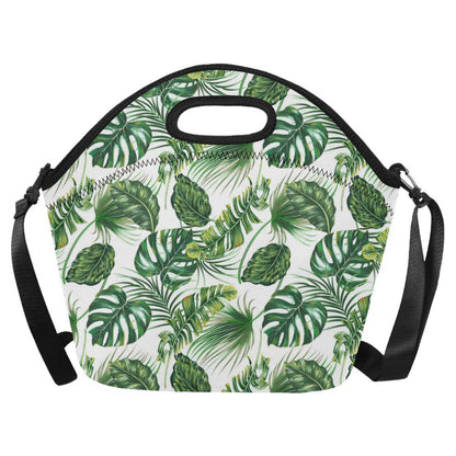 Green Pattern Tropical Palm Leaves Neoprene Lunch Bag (Model 1669)(Large)-JTAMIGO.COM