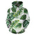 Green Pattern Tropical Palm Leaves Pullover Hoodie