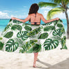 Green Pattern Tropical Palm Leaves Sarong Pareo Wrap