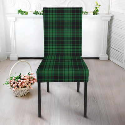 Green Tartan Plaid Pattern Dining Chair Slipcover-JTAMIGO.COM