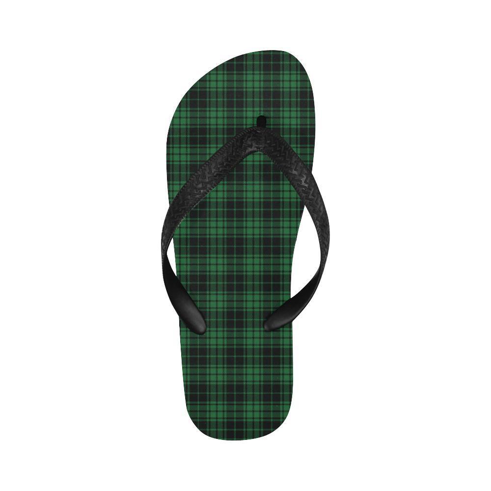 Green Tartan Plaid Pattern Flip Flops-JTAMIGO.COM