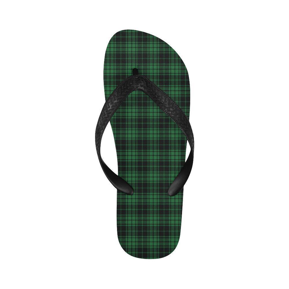 Green Tartan Plaid Pattern Flip Flops-JTAMIGO.COM