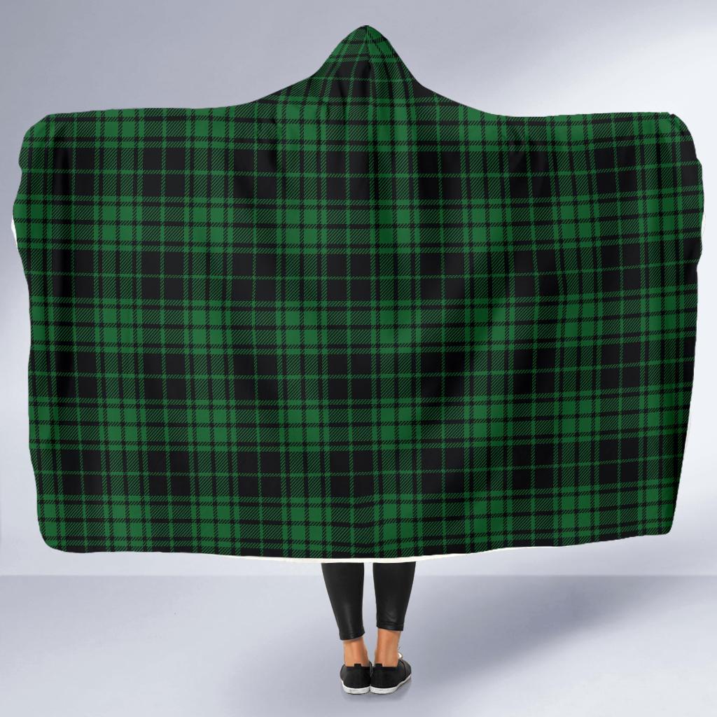Green Tartan Plaid Pattern Hooded Blanket-JTAMIGO.COM