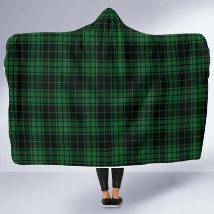 Green Tartan Plaid Pattern Hooded Blanket-JTAMIGO.COM