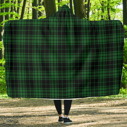 Green Tartan Plaid Pattern Hooded Blanket-JTAMIGO.COM