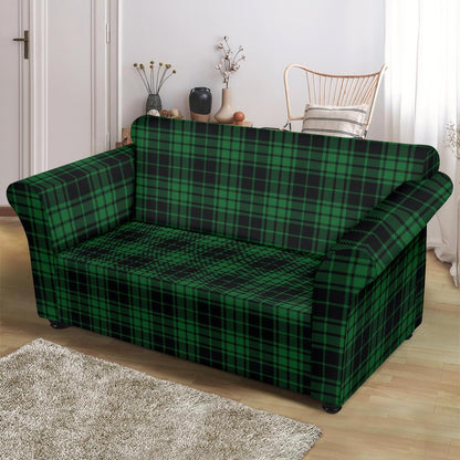 Green Tartan Plaid Pattern Loveseat Slipcover-JTAMIGO.COM