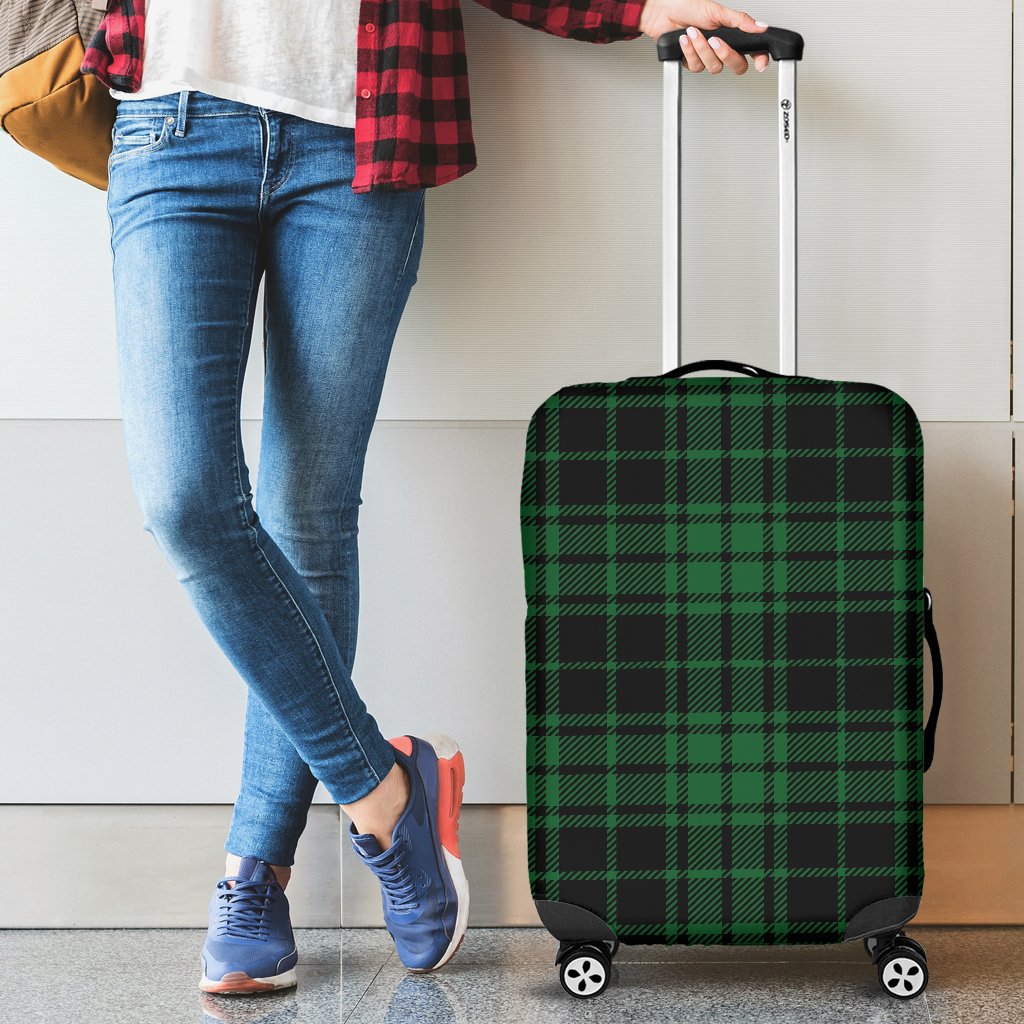 Green Tartan Plaid Pattern Luggage Cover Protector