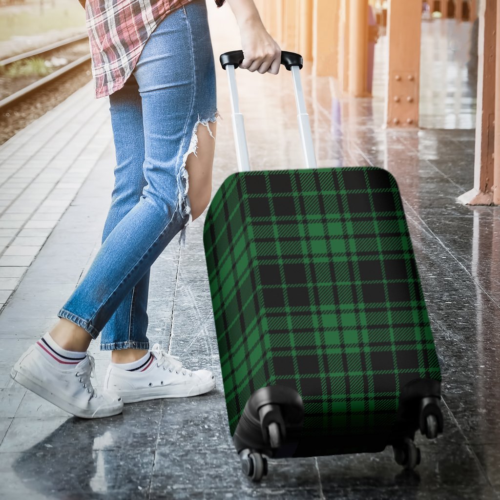 Green Tartan Plaid Pattern Luggage Cover Protector