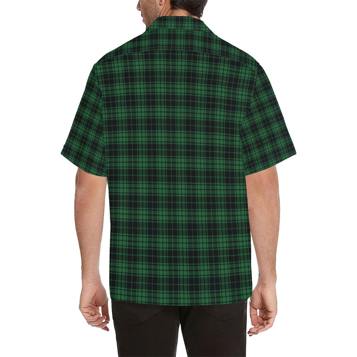 Green Tartan Plaid Pattern Men Aloha Hawaiian Shirt