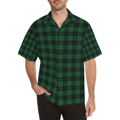 Green Tartan Plaid Pattern Men Aloha Hawaiian Shirt