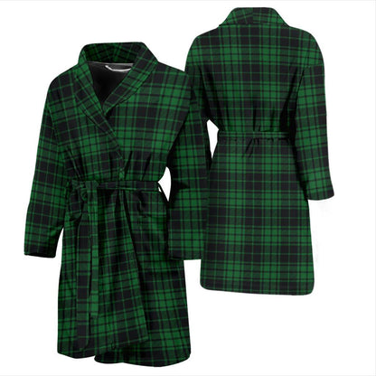 Green Tartan Plaid Pattern Men Bath Robe-JTAMIGO.COM