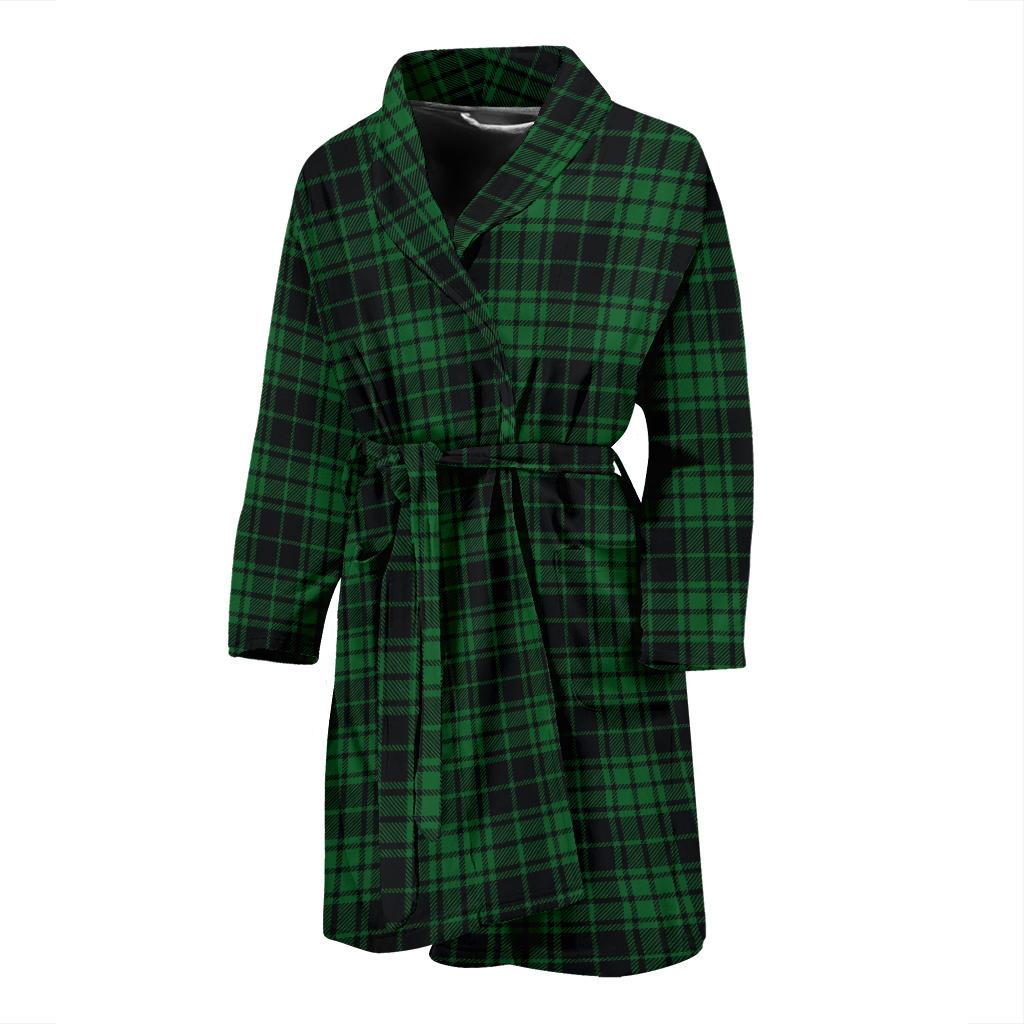 Green Tartan Plaid Pattern Men Bath Robe-JTAMIGO.COM