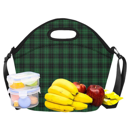 Green Tartan Plaid Pattern Neoprene Lunch Bag (Model 1669)(Large)-JTAMIGO.COM