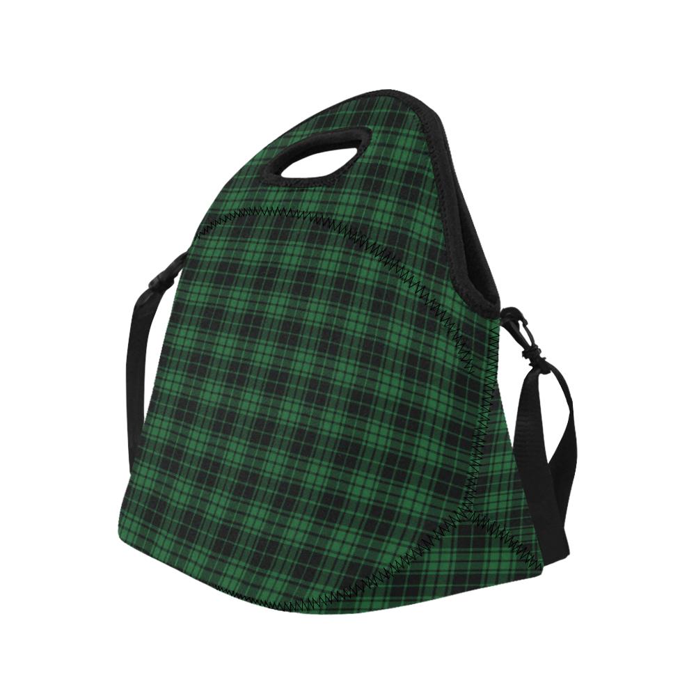 Green Tartan Plaid Pattern Neoprene Lunch Bag (Model 1669)(Large)-JTAMIGO.COM