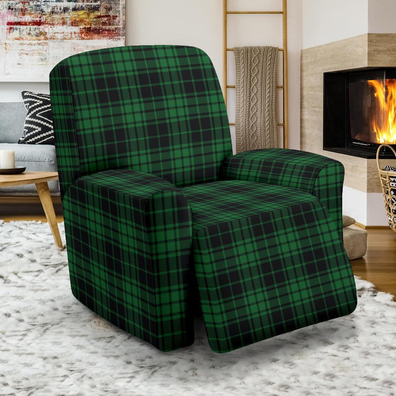 Green Tartan Plaid Pattern Recliner Slipcover-JTAMIGO.COM