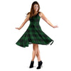 Green Tartan Plaid Pattern Sleeveless Dress