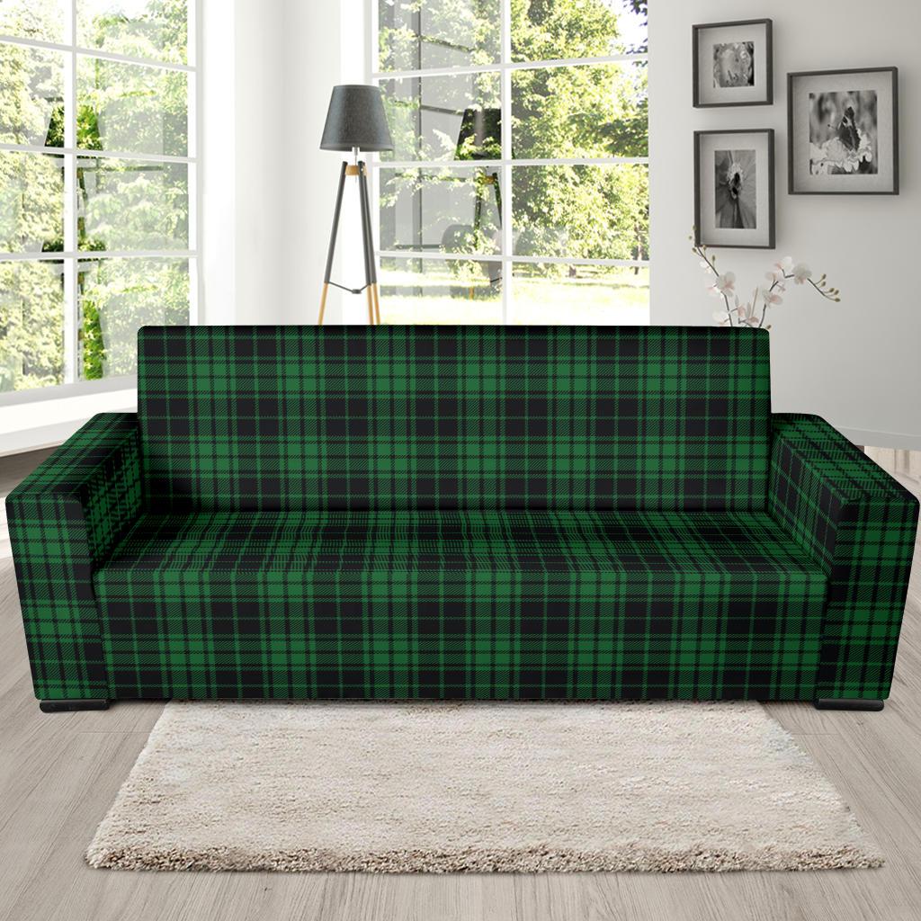 Green Tartan Plaid Pattern Sofa Slipcover-JTAMIGO.COM
