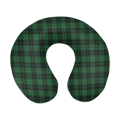 Green Tartan Plaid Pattern U-Shaped Travel Neck Pillow-JTAMIGO.COM