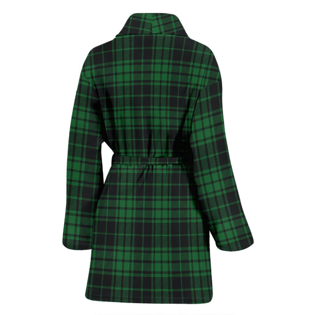 Green Tartan Plaid Pattern Women Bath Robe-JTAMIGO.COM