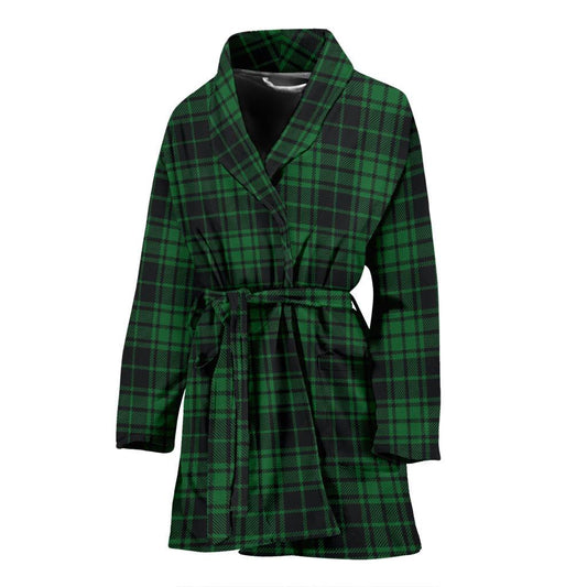Green Tartan Plaid Pattern Women Bath Robe-JTAMIGO.COM