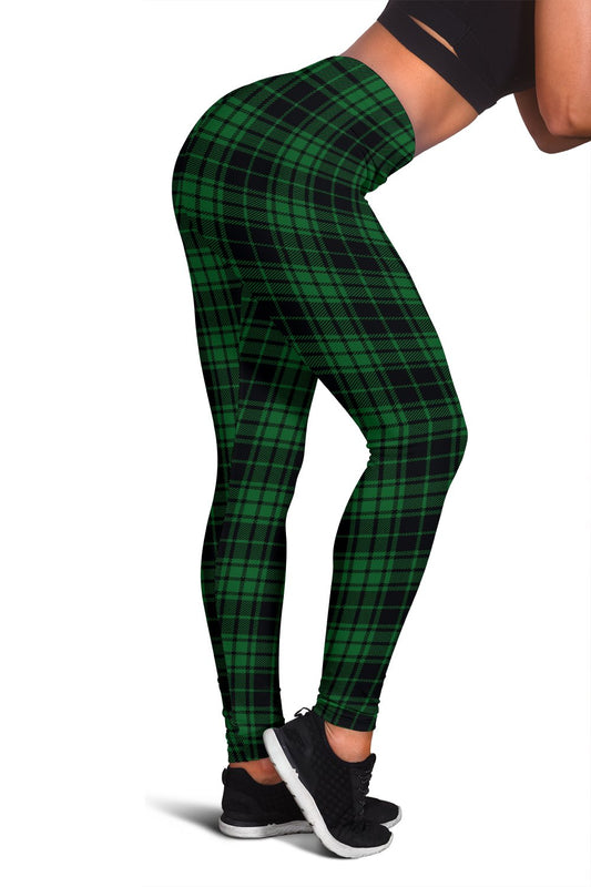 Green Tartan Plaid Pattern Women Leggings