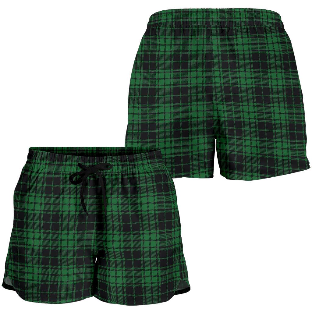 Green Tartan Plaid Pattern Women Shorts-JTAMIGO.COM