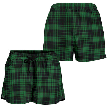 Green Tartan Plaid Pattern Women Shorts-JTAMIGO.COM