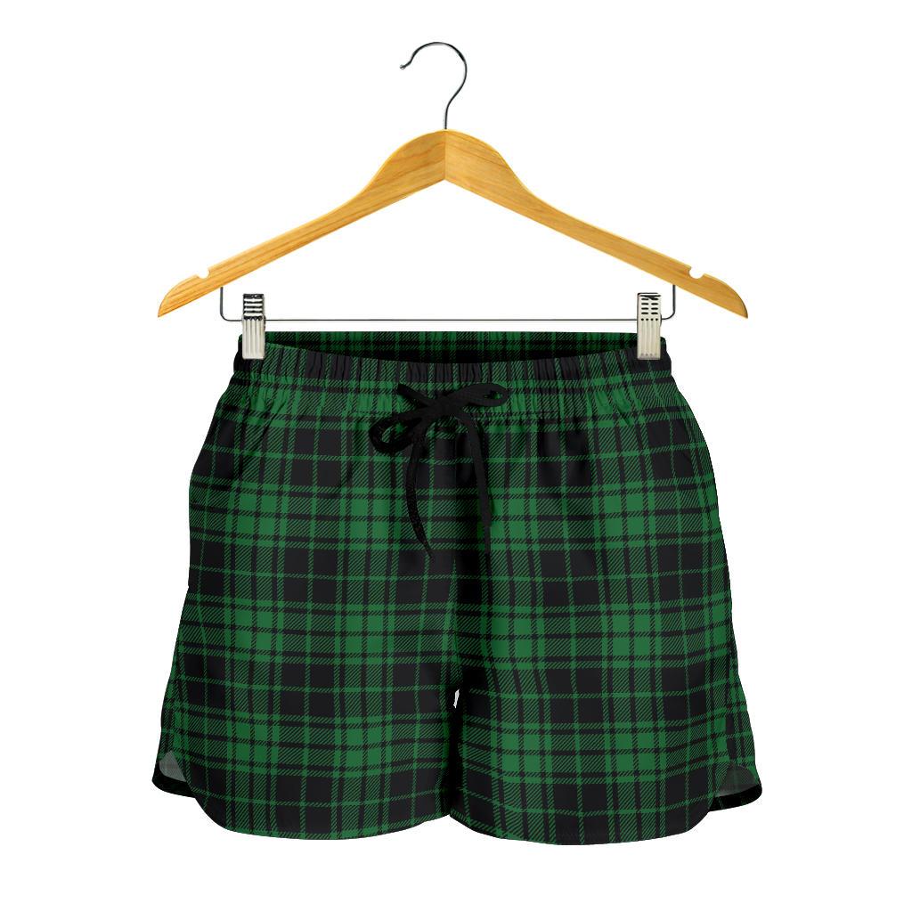 Green Tartan Plaid Pattern Women Shorts-JTAMIGO.COM