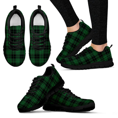 Green Tartan Plaid Pattern Women Sneakers Shoes