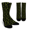 Green Tribal Turtle Polynesian Themed Crew Socks