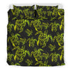 Green Tribal Turtle Polynesian Themed Duvet Cover Bedding Set
