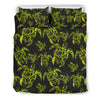 Green Tribal Turtle Polynesian Themed Duvet Cover Bedding Set