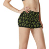 Green Tribal Turtle Polynesian Themed High Waisted Spandex Shorts-JTAMIGO.COM