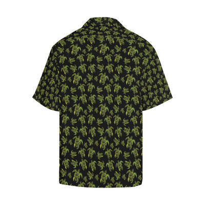 Green Tribal Turtle Polynesian Themed Men Aloha Hawaiian Shirt