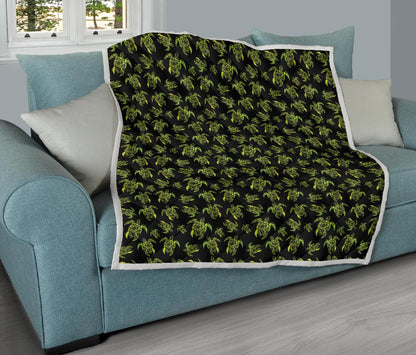 Green Tribal Turtle Polynesian Themed Premium Quilt-JTAMIGO.COM