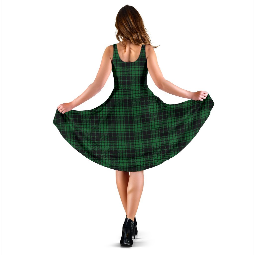 Green Tribal Turtle Polynesian Themed Sleeveless Dress