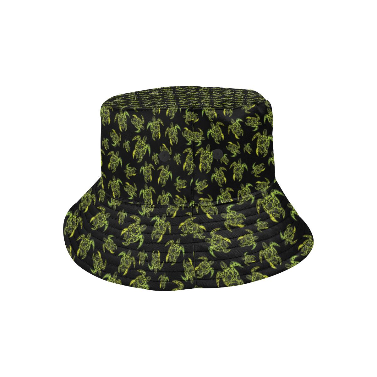 Green Tribal Turtle Polynesian Themed Unisex Bucket Hat