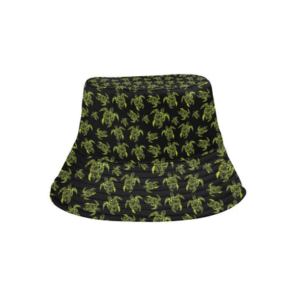Green Tribal Turtle Polynesian Themed Unisex Bucket Hat