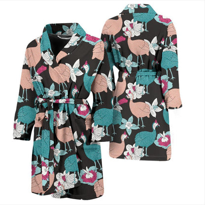 Guinea Fowl Pattern Print Design 03 Men Bathrobe-JORJUNE.COM