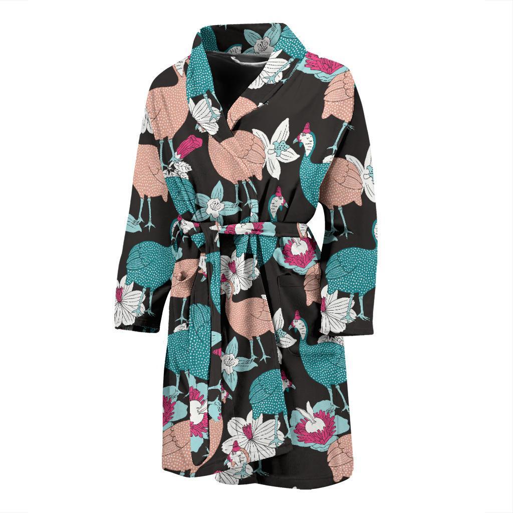 Guinea Fowl Pattern Print Design 03 Men Bathrobe-JORJUNE.COM
